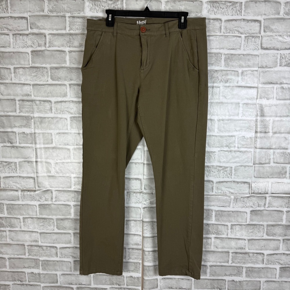 Mugsy Jeans Olives Chino Pants Mens 34 x 32 Olive Green Stretch K4PNOL-34X32